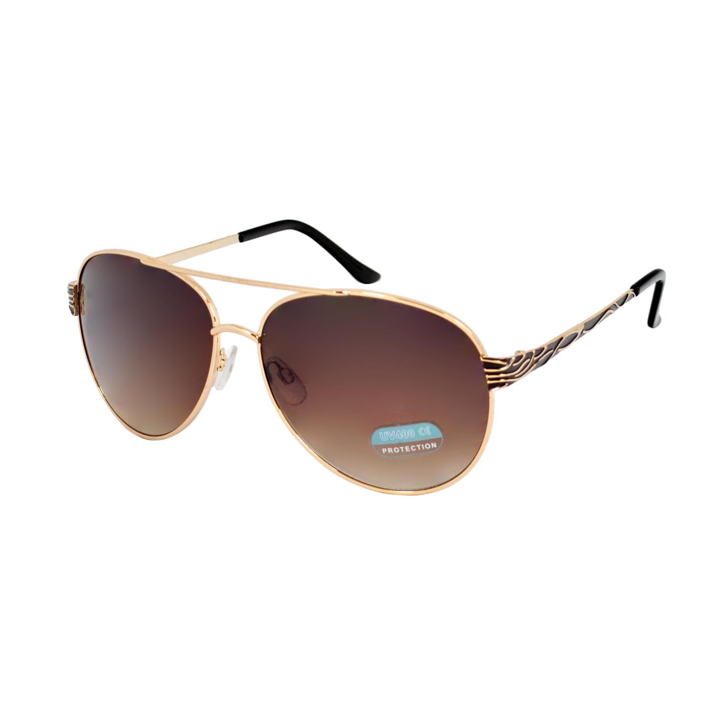 Women's Fashion Aviators with Decorative Vine Side Detail and Gradient Lenses HJ1019