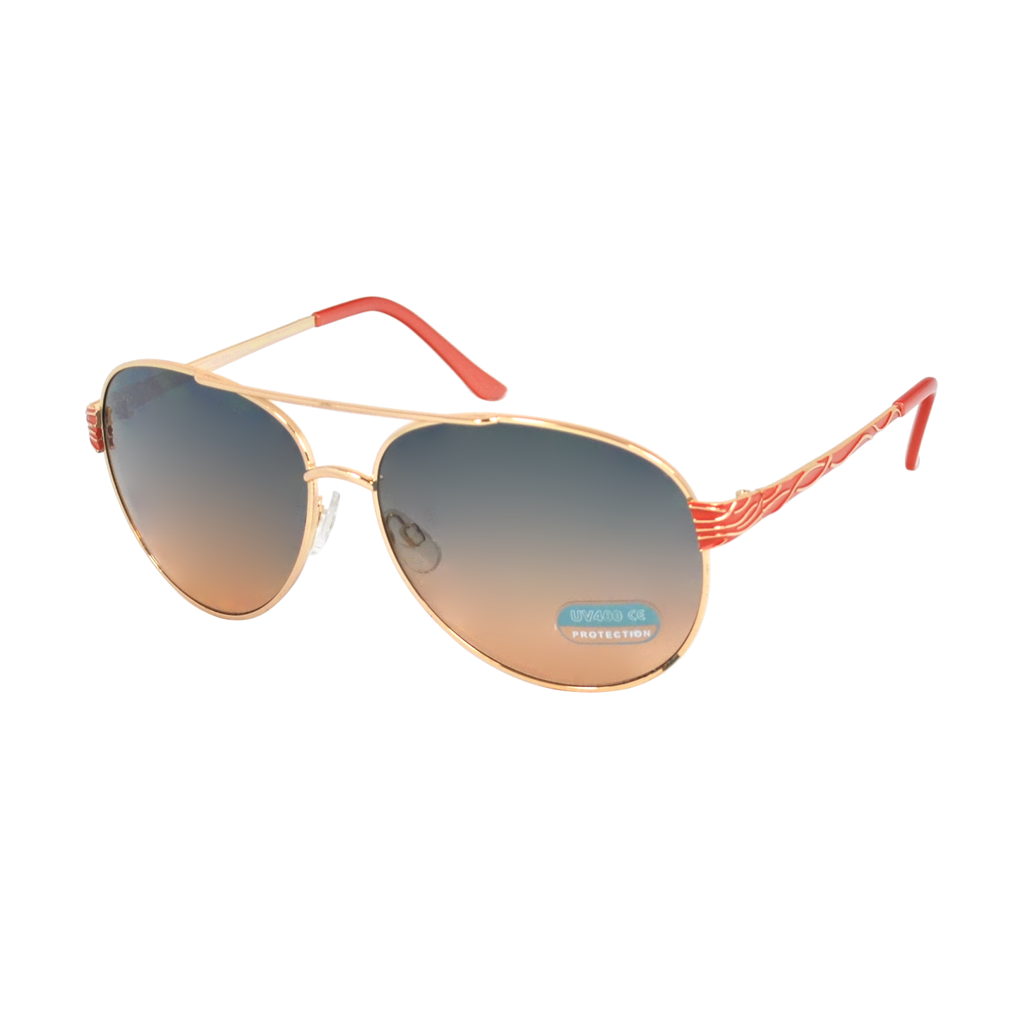 Women's Fashion Aviators with Decorative Vine Side Detail and Gradient Lenses HJ1019