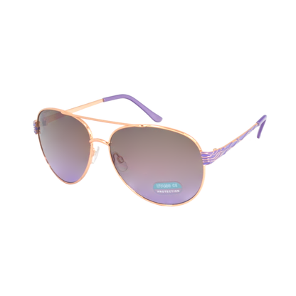 Women's Fashion Aviators with Decorative Vine Side Detail and Gradient Lenses HJ1019
