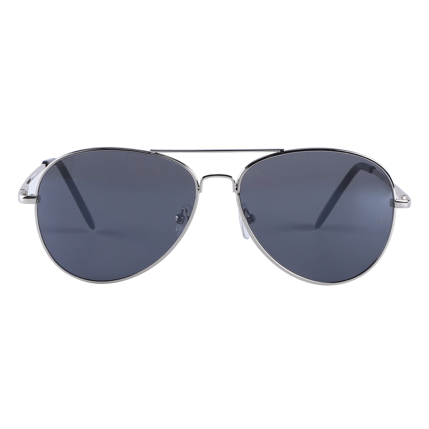 Classic Metal Aviator Sunglasses with Slim Double Bridge and Comfort Grip Temples J0791