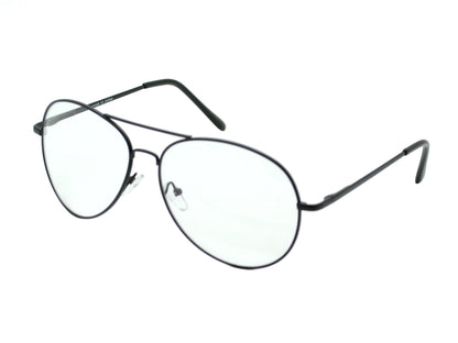 Unisex Fashion Aviator Clear Lens Frames with Lightweight Metal Frame J0893C