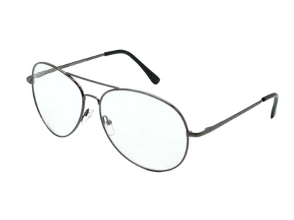 Unisex Fashion Aviator Clear Lens Frames with Lightweight Metal Frame J0893C