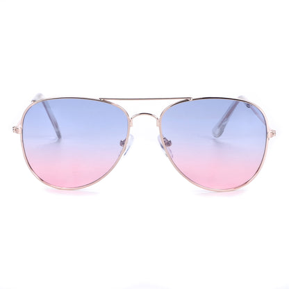 Unisex Double-Bridge Aviators with Pastel Ocean Tint Lenses with Slim Temples J0894-Ocean