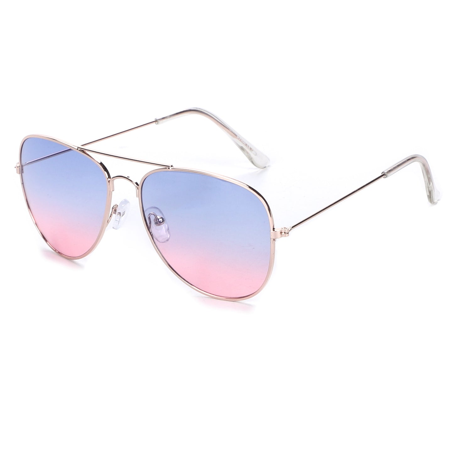 Unisex Double-Bridge Aviators with Pastel Ocean Tint Lenses with Slim Temples J0894-Ocean