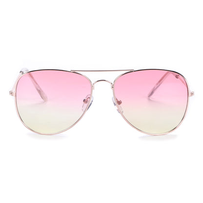 Unisex Double-Bridge Aviators with Pastel Ocean Tint Lenses with Slim Temples J0894-Ocean