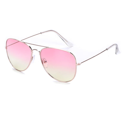 Unisex Double-Bridge Aviators with Pastel Ocean Tint Lenses with Slim Temples J0894-Ocean