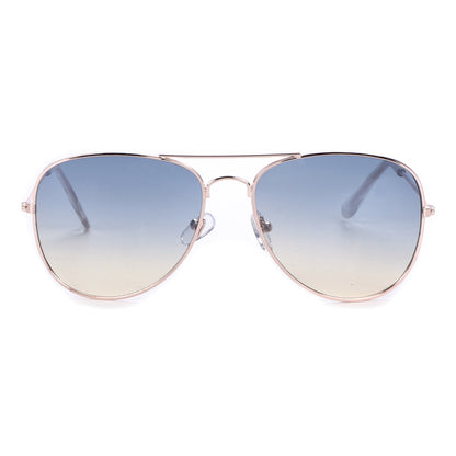 Unisex Double-Bridge Aviators with Pastel Ocean Tint Lenses with Slim Temples J0894-Ocean