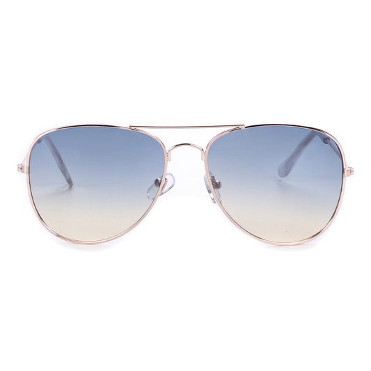 Unisex Double-Bridge Aviators with Pastel Ocean Tint Lenses with Slim Temples J0894-Ocean