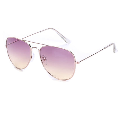 Unisex Double-Bridge Aviators with Pastel Ocean Tint Lenses with Slim Temples J0894-Ocean
