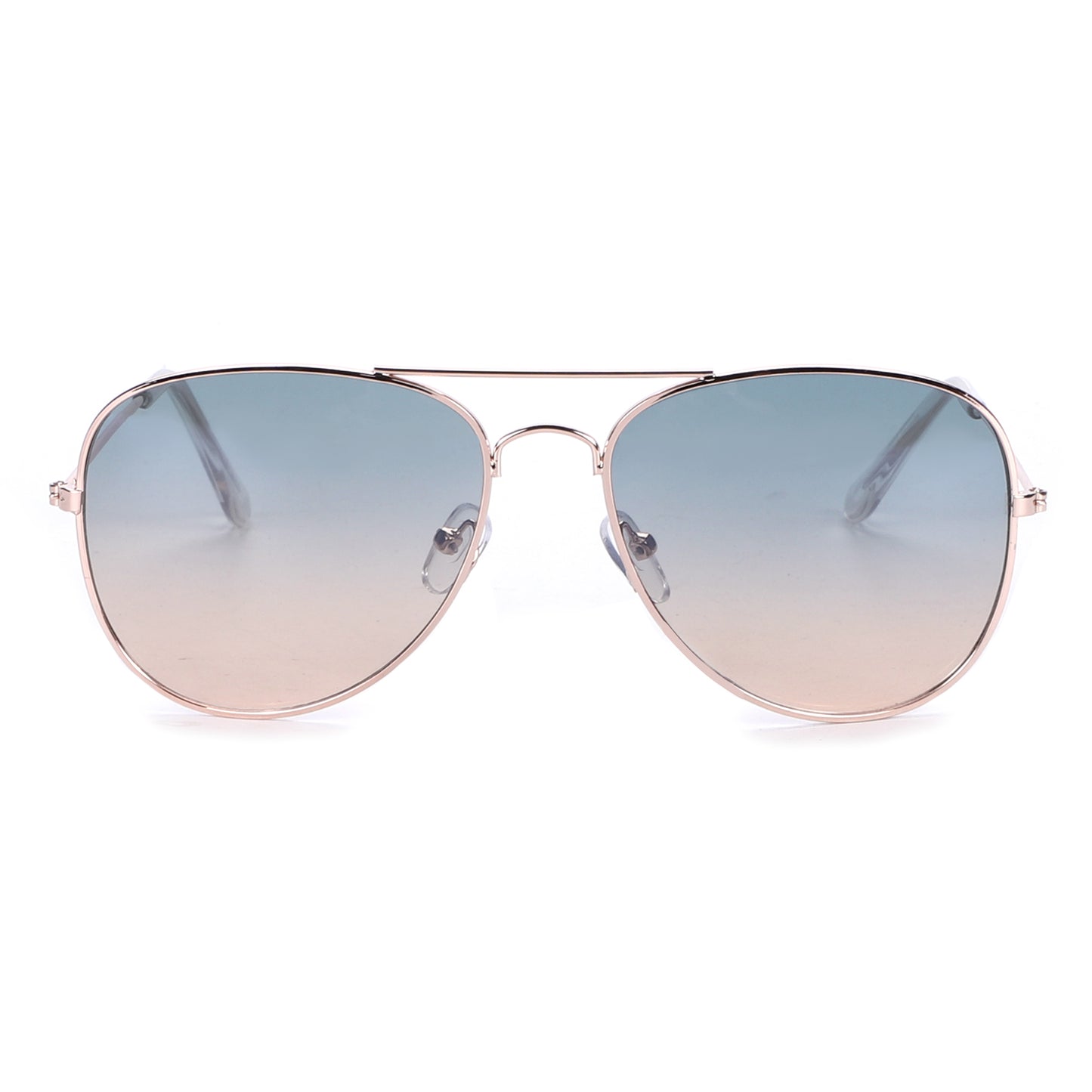 Unisex Double-Bridge Aviators with Pastel Ocean Tint Lenses with Slim Temples J0894-Ocean