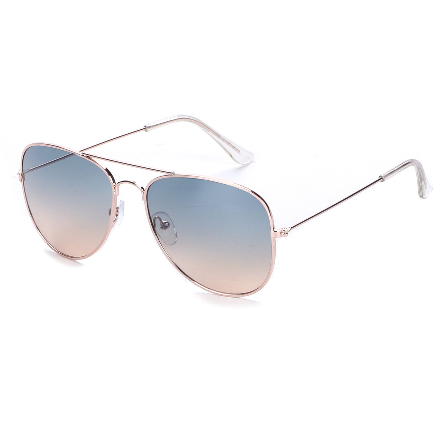 Unisex Double-Bridge Aviators with Pastel Ocean Tint Lenses with Slim Temples J0894-Ocean