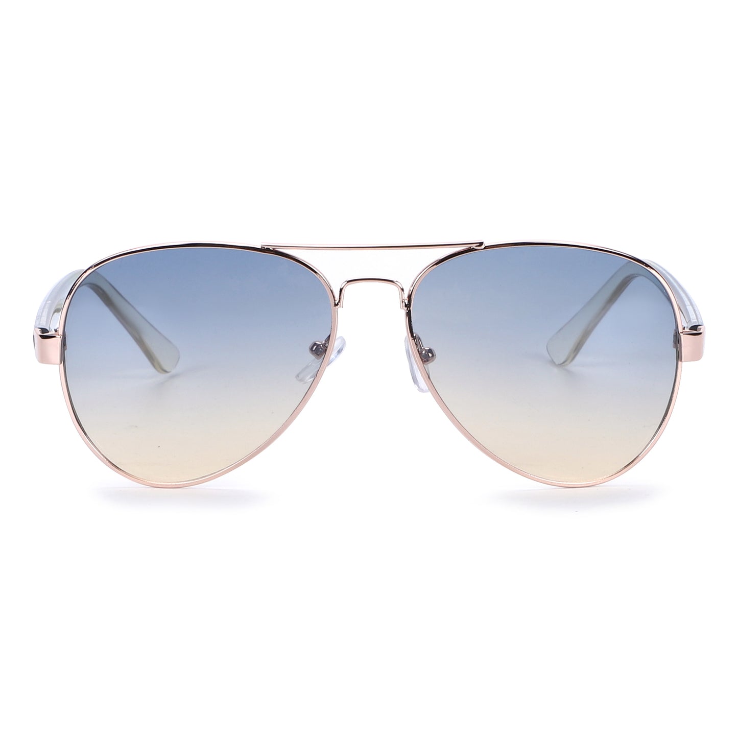 Fashion Aviators with Rose Gold Frame and Contrasting Two-Tone Slim Temples J1020
