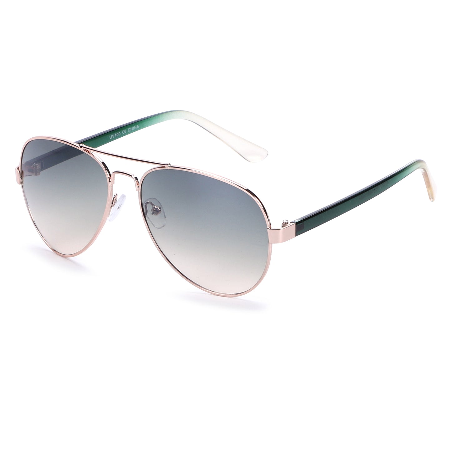 Fashion Aviators with Rose Gold Frame and Contrasting Two-Tone Slim Temples J1020