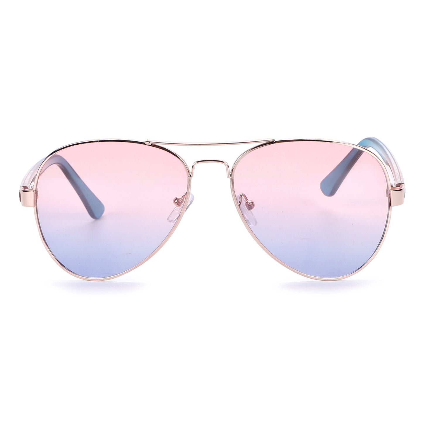 Fashion Aviators with Rose Gold Frame and Contrasting Two-Tone Slim Temples J1020