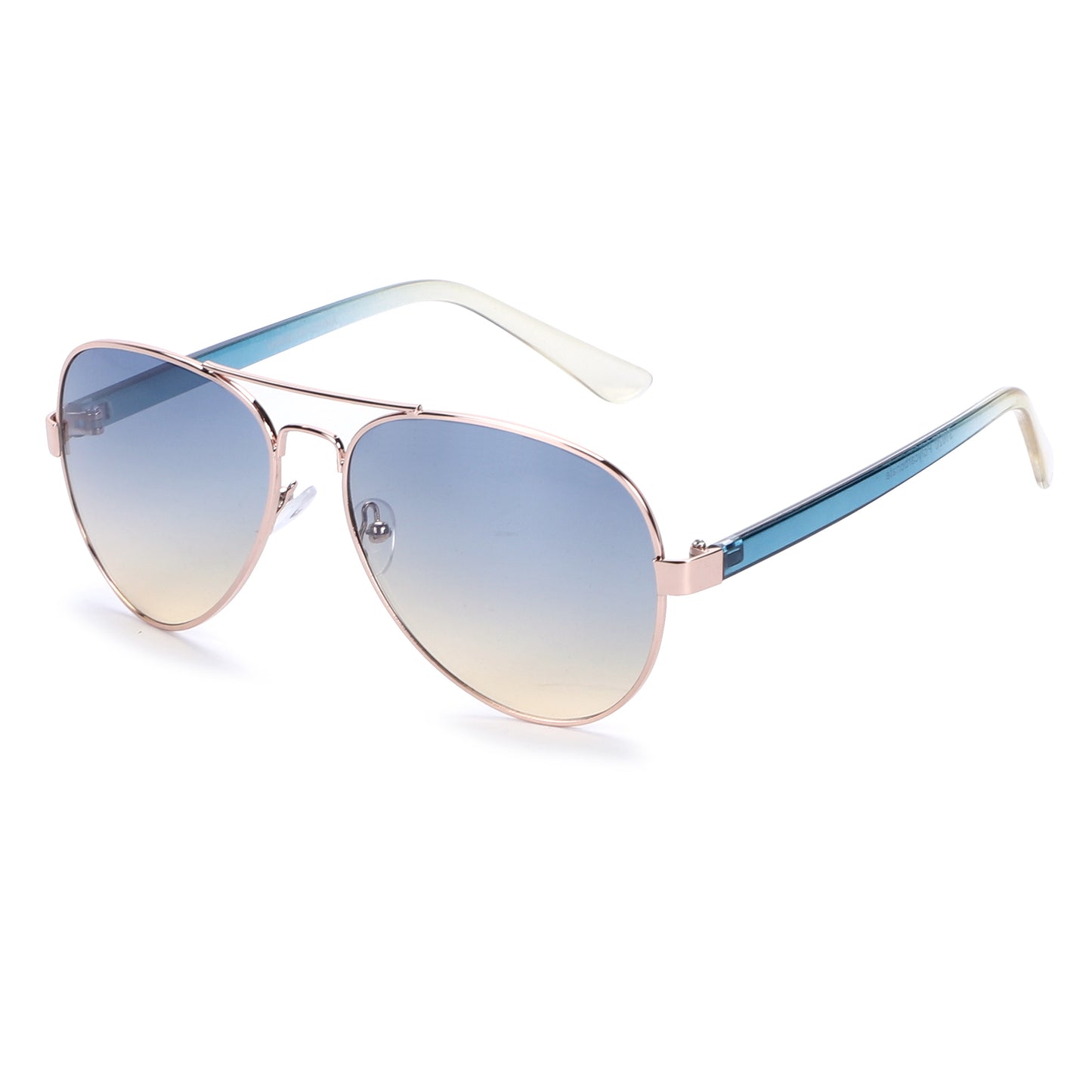 Fashion Aviators with Rose Gold Frame and Contrasting Two-Tone Slim Temples J1020