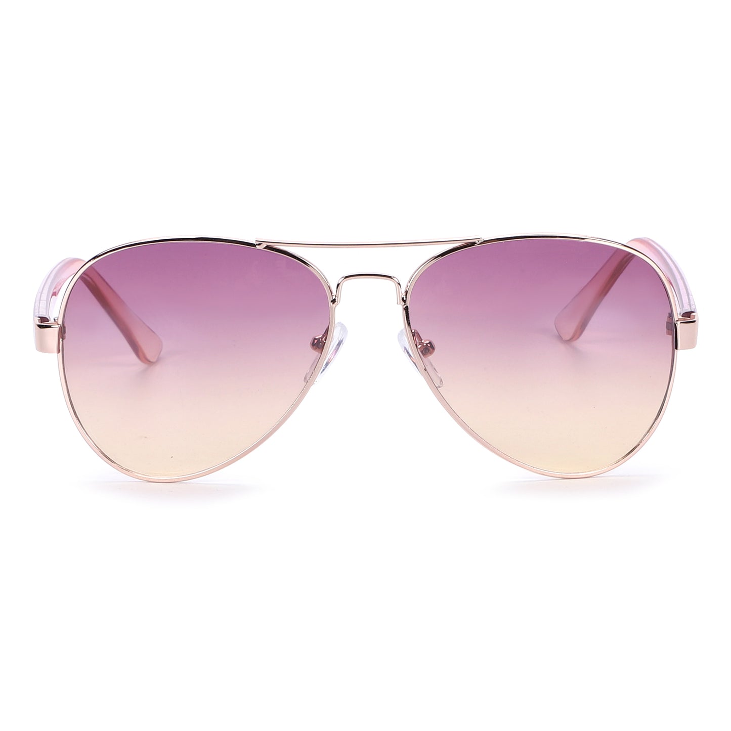 Fashion Aviators with Rose Gold Frame and Contrasting Two-Tone Slim Temples J1020
