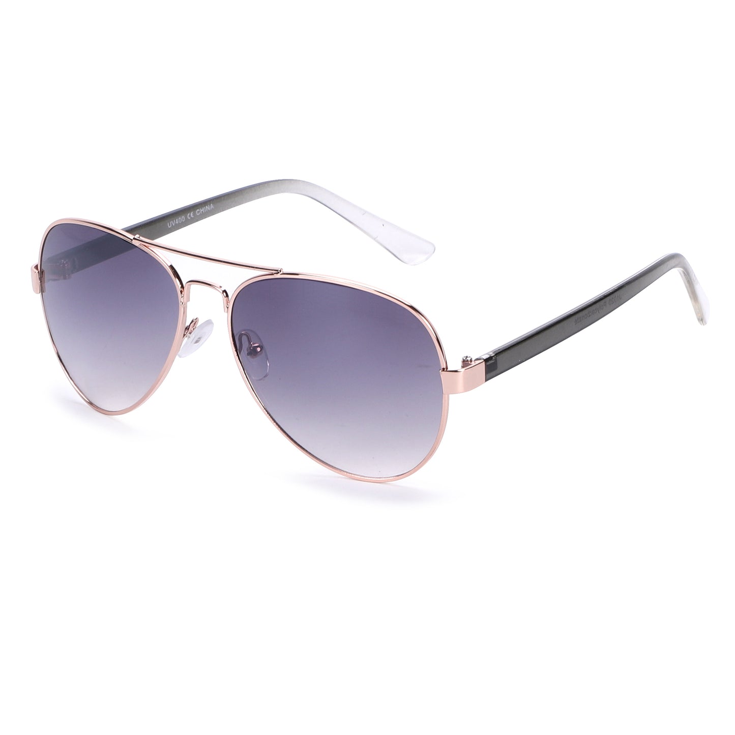 Fashion Aviators with Rose Gold Frame and Contrasting Two-Tone Slim Temples J1020