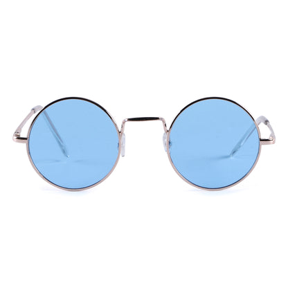 Retro Round Metal Sunglasses with Lightweight Frames J10508-Light