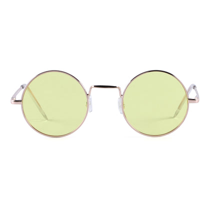 Retro Round Metal Sunglasses with Lightweight Frames J10508-Light