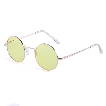 Retro Round Metal Sunglasses with Lightweight Frames J10508-Light