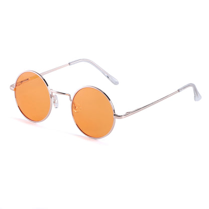 Retro Round Metal Sunglasses with Lightweight Frames J10508-Light