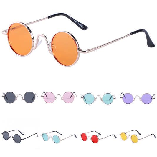 Vintage Circle Frame Sunglasses with Tinted Lenses J10622