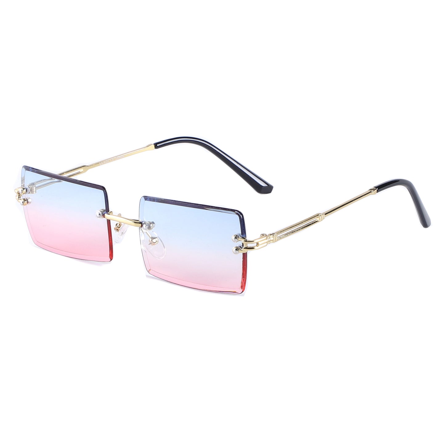 Fashion Metal Rimless Square Sunglasses with Gradient Lenses J10708