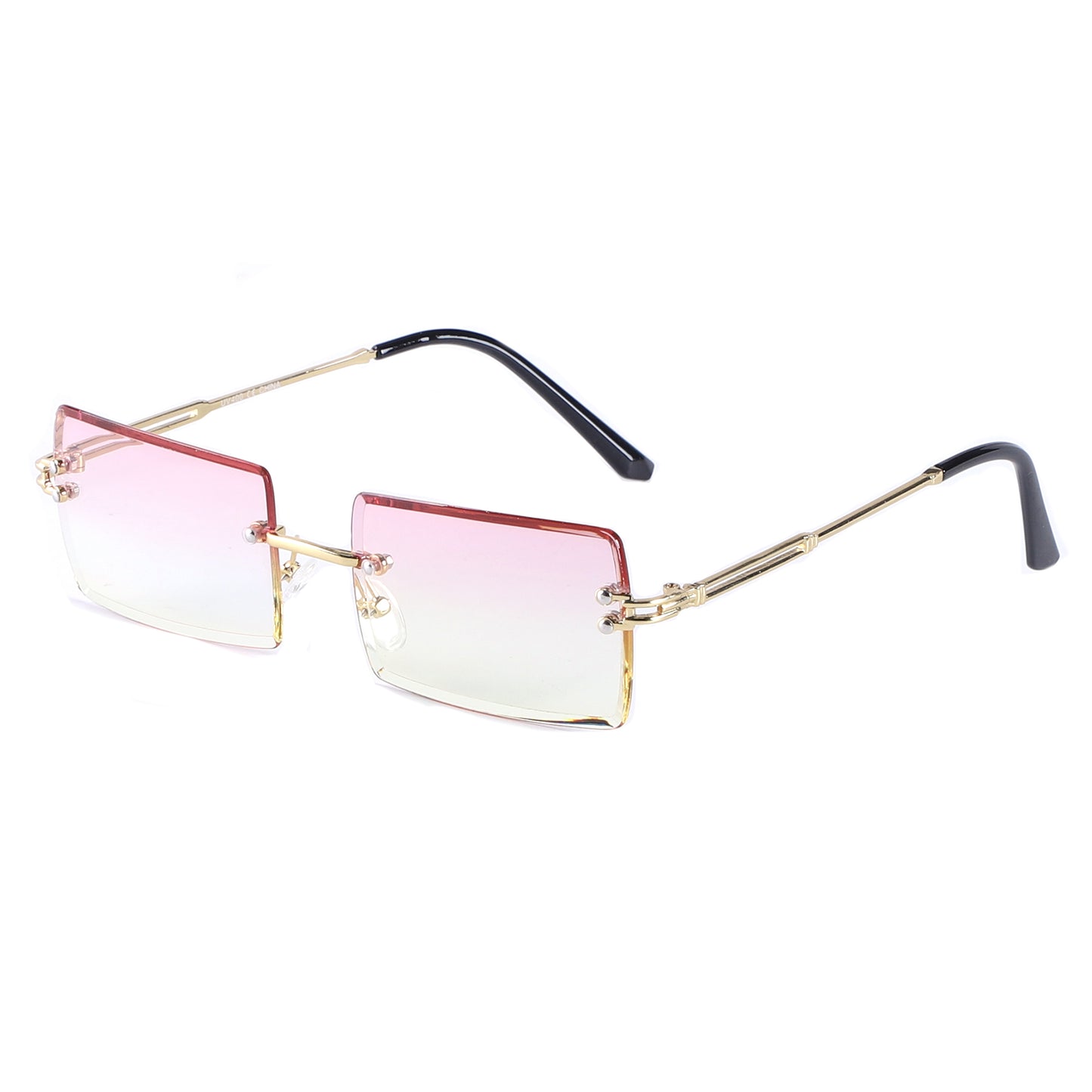 Fashion Metal Rimless Square Sunglasses with Gradient Lenses J10708