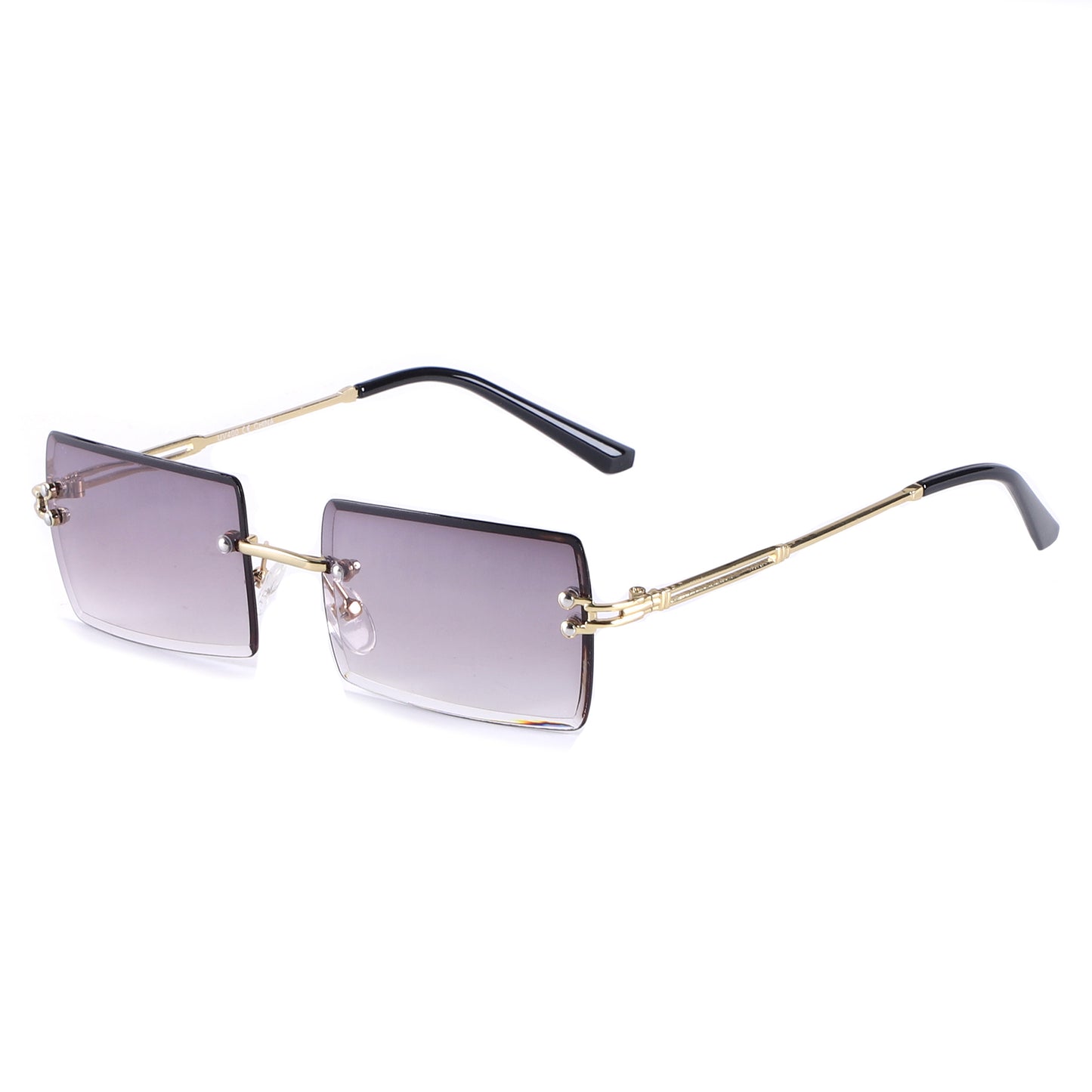 Fashion Metal Rimless Square Sunglasses with Gradient Lenses J10708