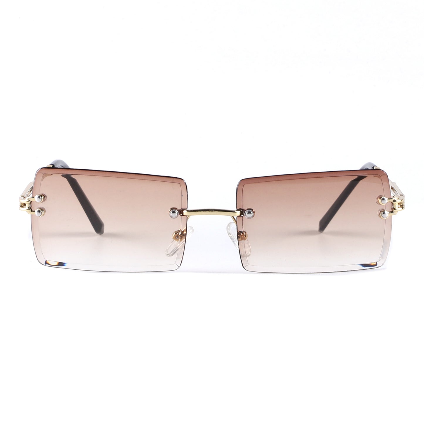 Fashion Metal Rimless Square Sunglasses with Gradient Lenses J10708