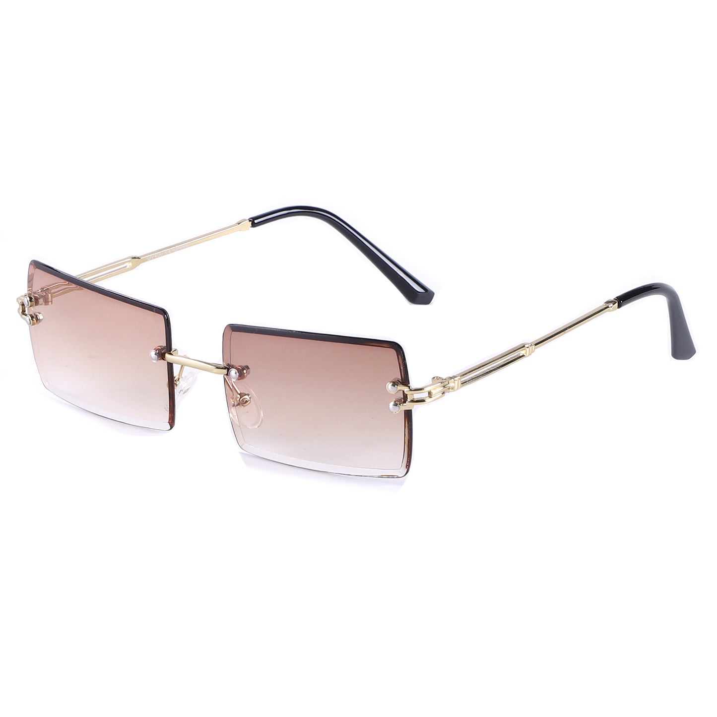 Fashion Metal Rimless Square Sunglasses with Gradient Lenses J10708