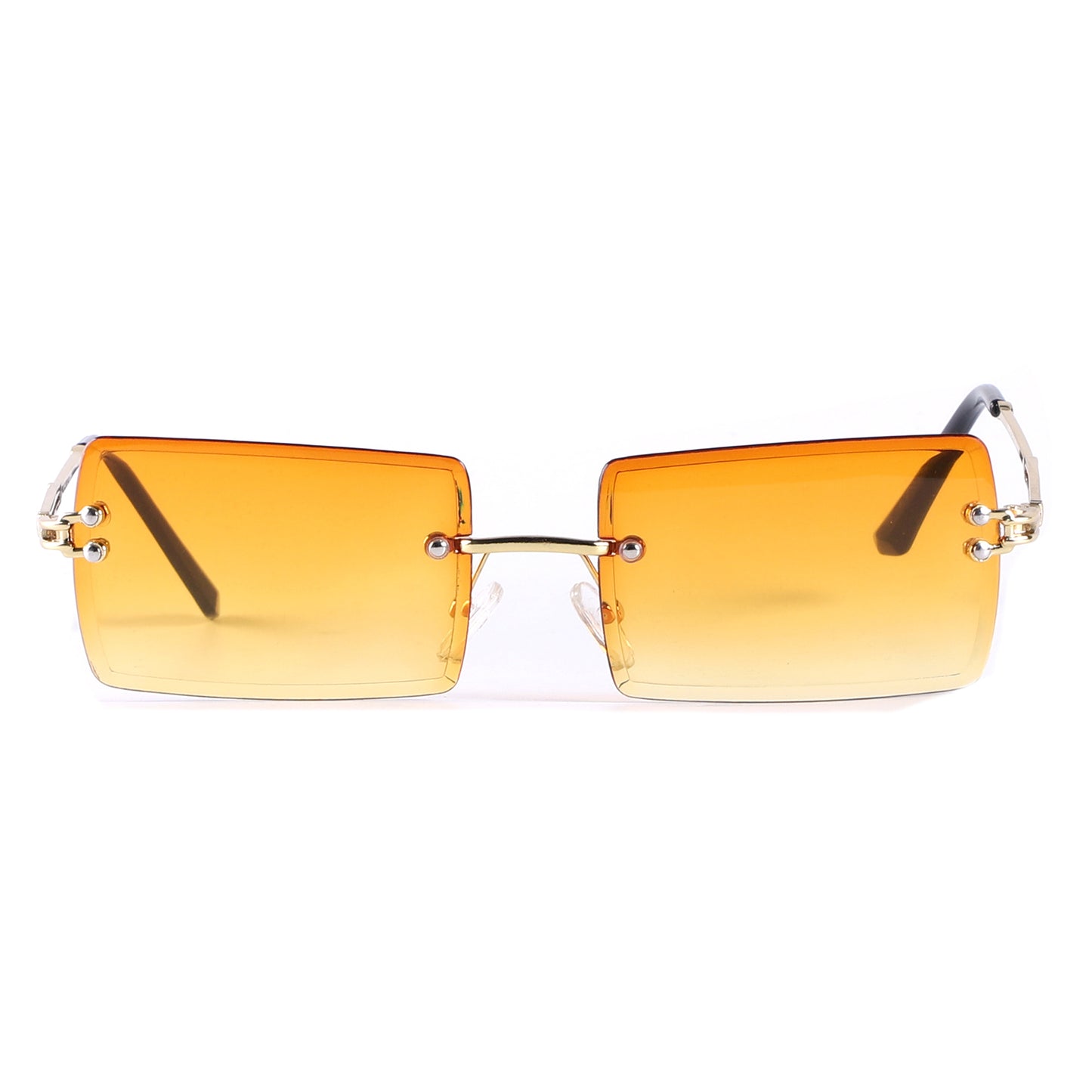 Fashion Metal Rimless Square Sunglasses with Gradient Lenses J10708