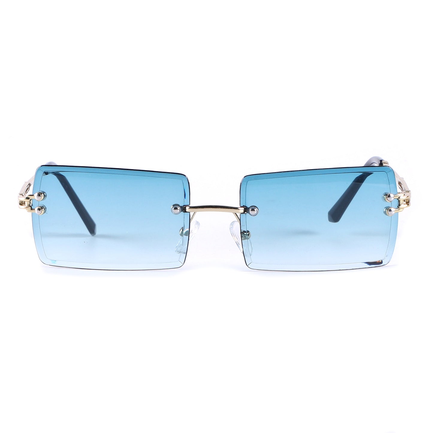 Fashion Metal Rimless Square Sunglasses with Gradient Lenses J10708