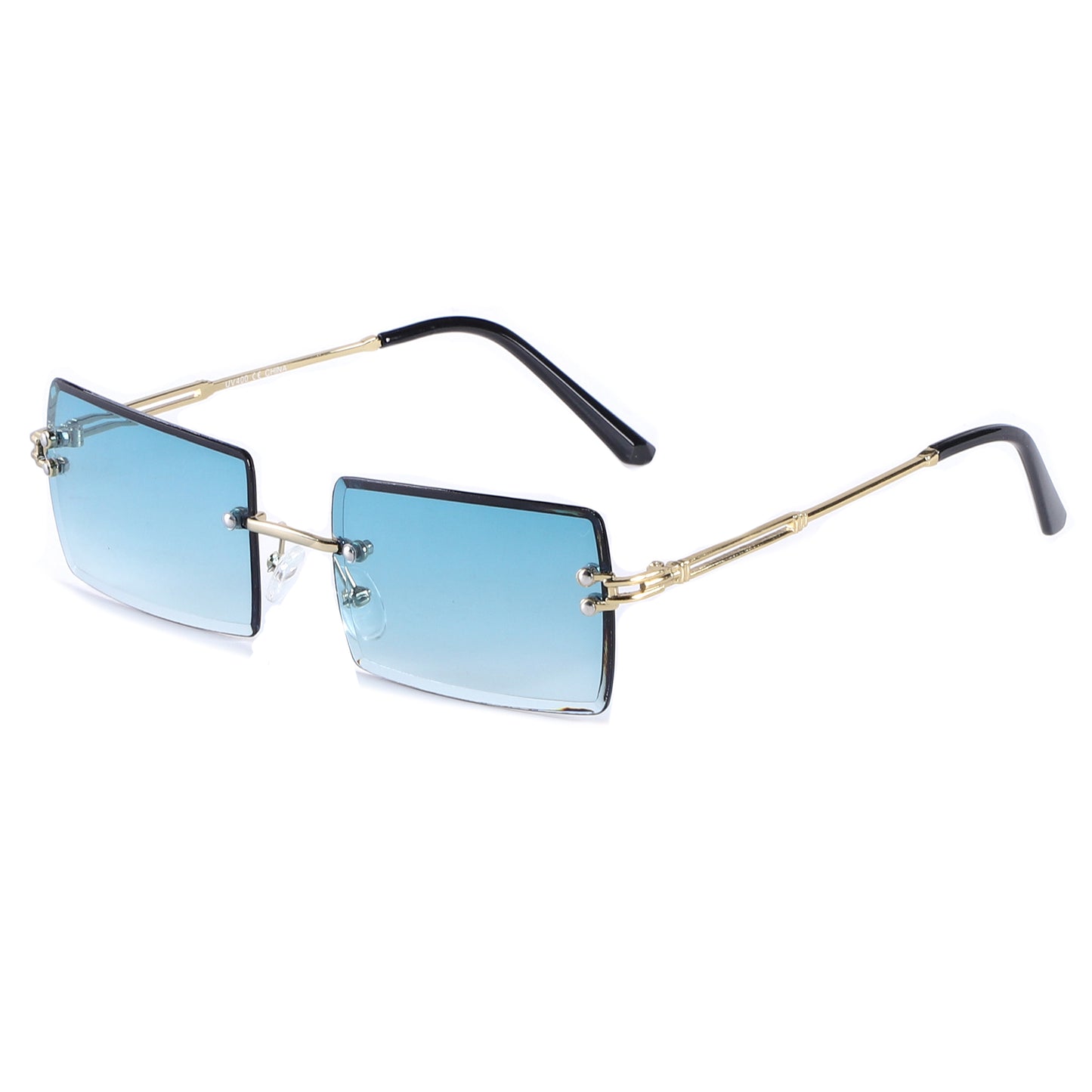 Fashion Metal Rimless Square Sunglasses with Gradient Lenses J10708