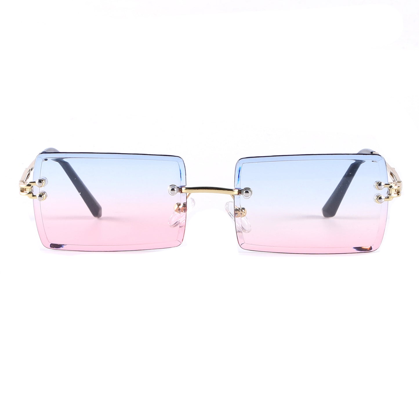 Fashion Metal Rimless Square Sunglasses with Gradient Lenses J10708