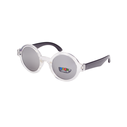 Kids' Round Frame Sunglasses with Colorful Contrast Temples K073