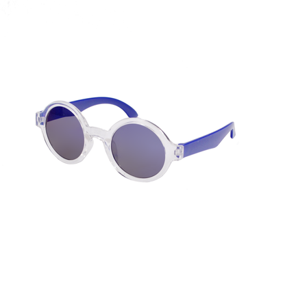 Kids' Round Frame Sunglasses with Colorful Contrast Temples K073