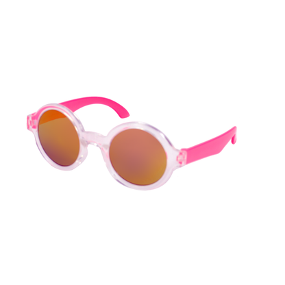 Kids' Round Frame Sunglasses with Colorful Contrast Temples K073