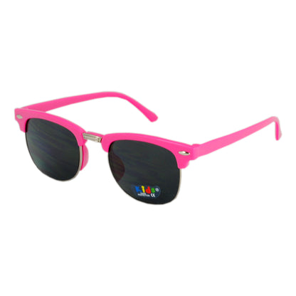 Kids' Stylish Clubmaster Sunglasses with Semi-Rimless Frames K077