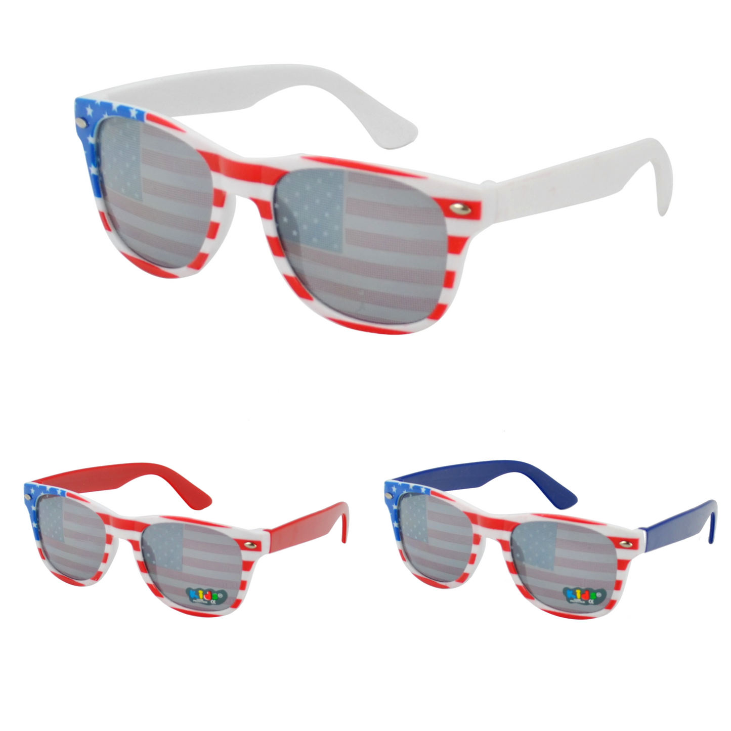 Kids USA Stars and Stripes Wayfarer Sunglasses for Boys and Girls K10039