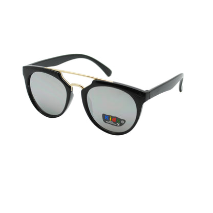 Kids' Fashion Mirrored Sunglasses with Gold Top Double Bridge K10043