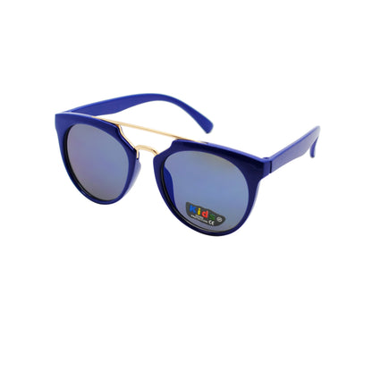 Kids' Fashion Mirrored Sunglasses with Gold Top Double Bridge K10043