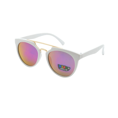 Kids' Fashion Mirrored Sunglasses with Gold Top Double Bridge K10043