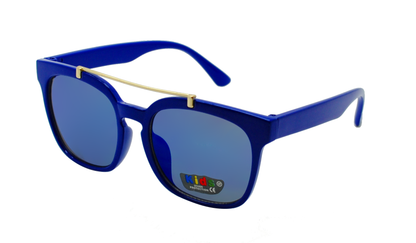 Kids' Modern Square Sunglasses with Top Brow Bar & Mirrored Lenses K10044