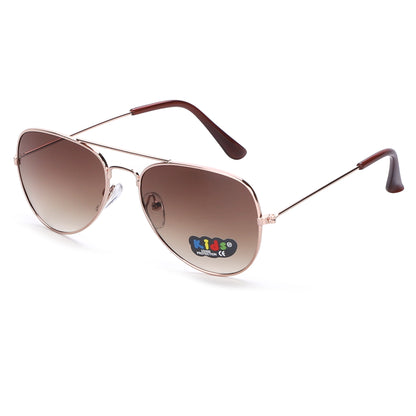 Kids Pilot Style Aviator Sunglasses: Sleek Metal Frames in Multiple Colors K10317