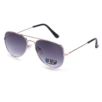 Kids Pilot Style Aviator Sunglasses: Sleek Metal Frames in Multiple Colors K10317