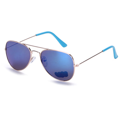 Kids Pilot Style Aviator Sunglasses: Sleek Metal Frames in Multiple Colors K10317