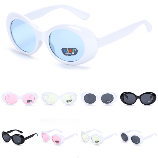 Kids' Vintage 90s Inspired Oval Sunglasses with UV400 Protection K10371