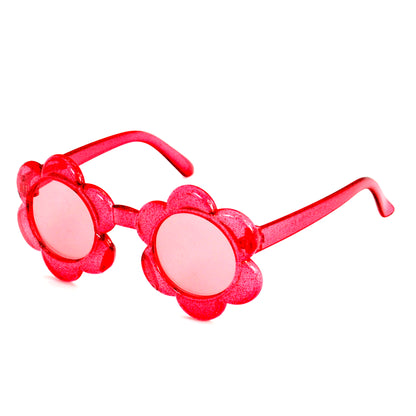 Kids' Flower Shaped Glitter Sunglasses with UV400 Protection K10374