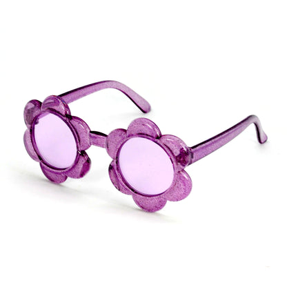 Kids' Flower Shaped Glitter Sunglasses with UV400 Protection K10374